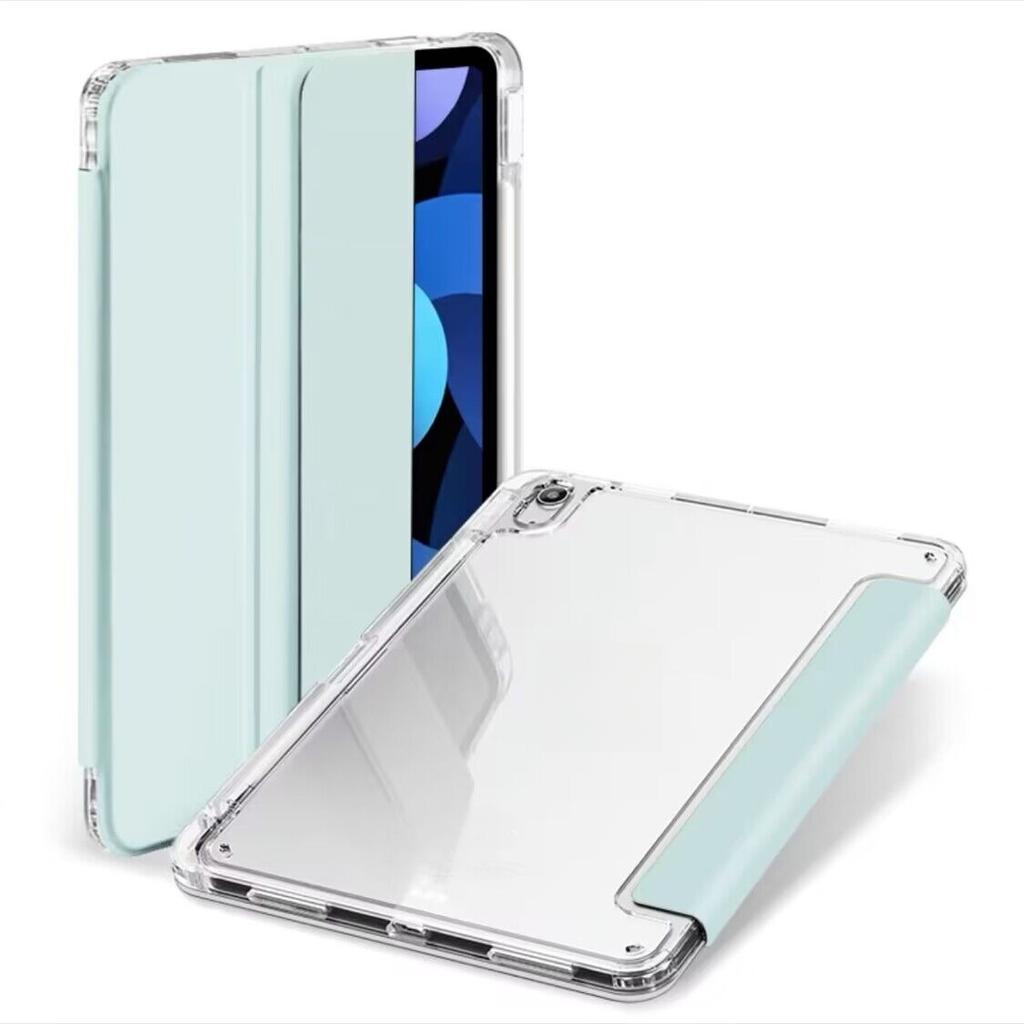 Tri-Fold Acrylic Case with Pencil Holder for iPad 11th Gen Air 6 Pro 11 Anti-Bend