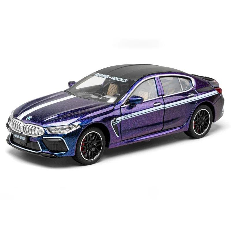 1/24 BMW M8 Alloy Superscar Модель Масштаб Литой Металлический Автомобиль Звук и Свет Моделирование Коллекционные Игрушки Подарок На День Рождения Детей
