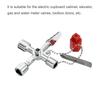 PATIKIL 86.8x60 mm multifunctional universal cross key 4 directions gas water meter key wrench for electrical cabinets For piping valves silver