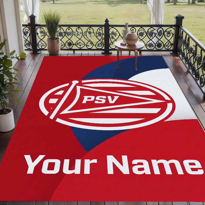 Custom Text Printed Rug PSV Eindhoven FC Non Slip Floor Carpet For Home Room Decor
