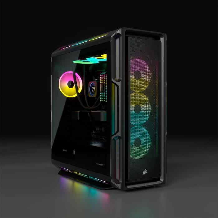 Corsair boîtier pc icue 5000t rgb atx moyen-tour - noir (cc-9011230-ww)