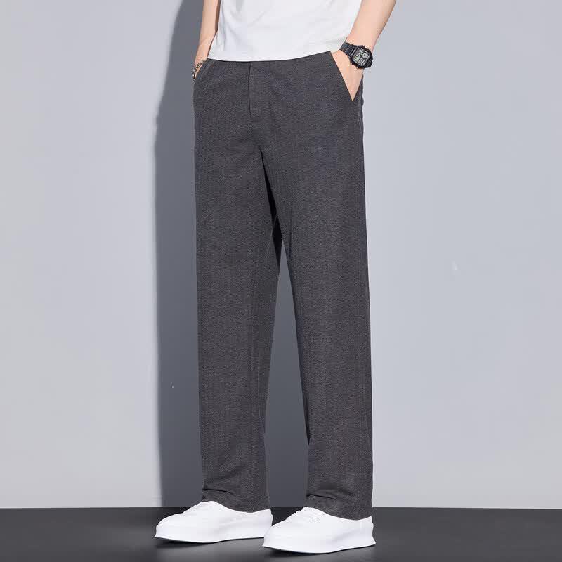 PLAYBOY Men's Summer Lightweight Casual Straight-Leg Trousers