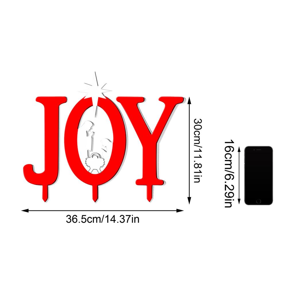 Christmas Outdoor Christmas Decorations, Set Of 3, Acrylic, Suitable For Yard(14.4/12 Inches, Red/)