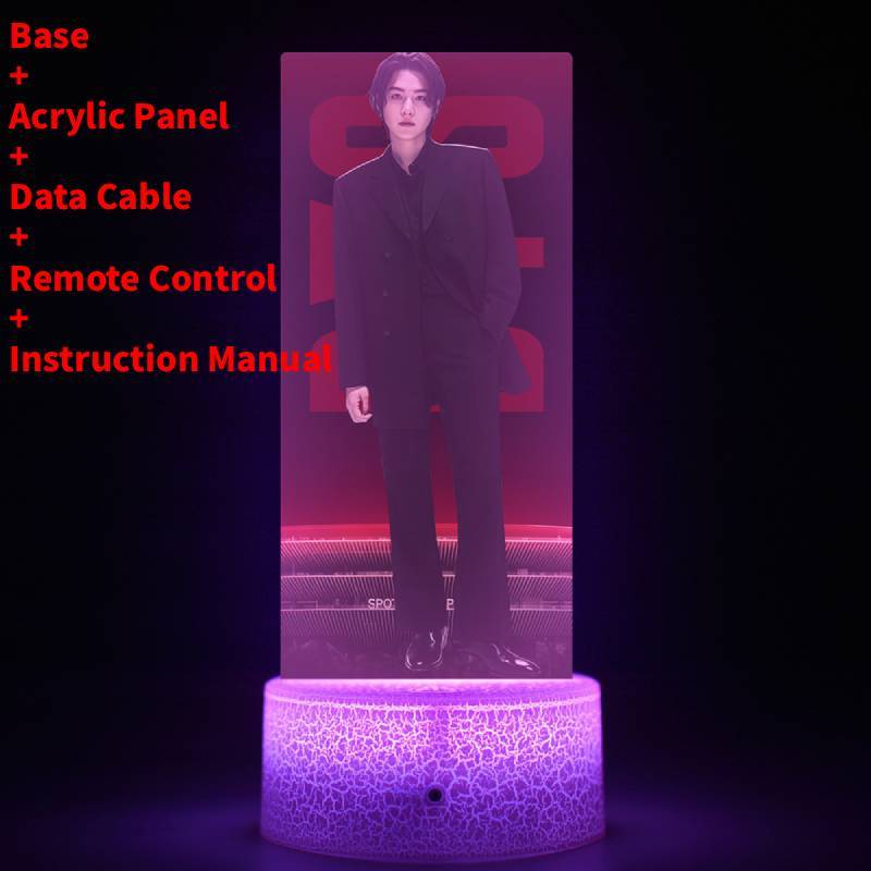 Светодиодный ночник BTS World Tour Comeback Concert с пультом дистанционного управления для декора комнаты и коллекционный подарок