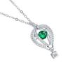 New S925 Silver Necklace Female Korean Trend Pure Silver Temperament Clavicle Chain Elegant Cultivation Emerald Pendant
