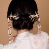 Zinc Zinc Alloy Pearl Fringe Hairpin Retro Step Shaking Hair Stick Bride Tiara  Hanfu Hair Accessories