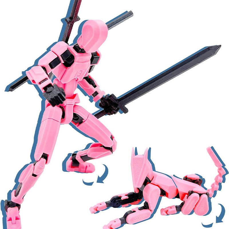 Assembly Completed T13 3D Action Figure Set Dummy Robo Titan 13 Action Figures 3D Printed Multi-Jointed Toy