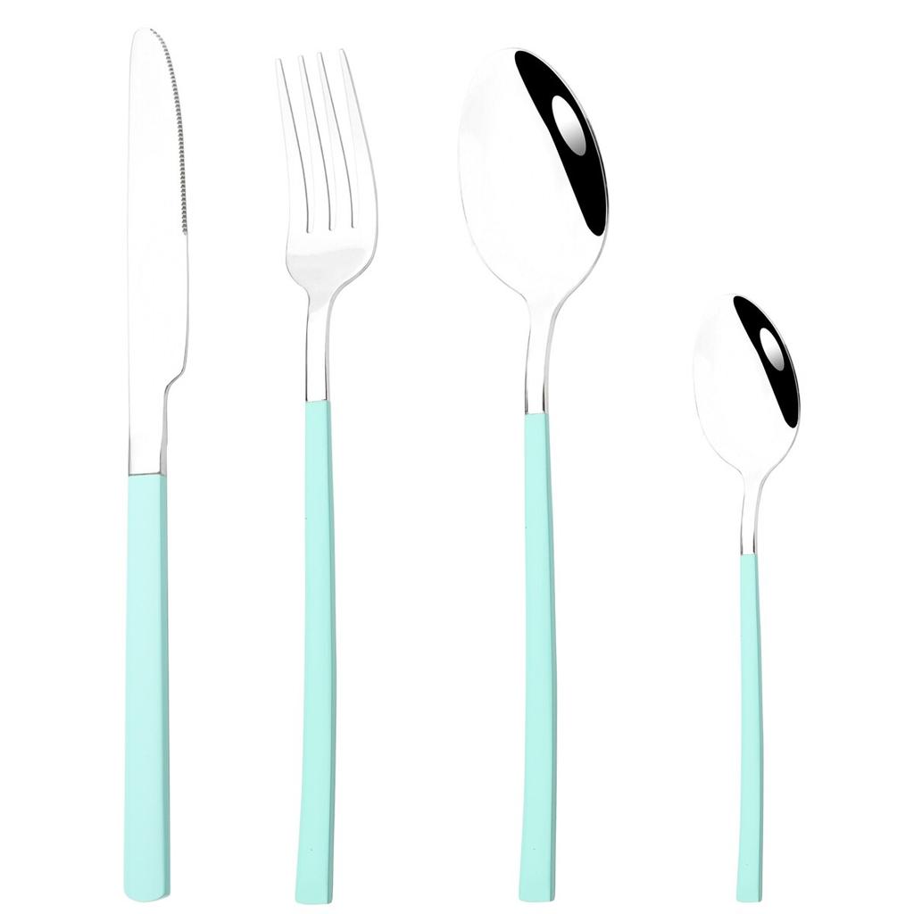 4Pcs Black Gold Cutlery Set Knives Fork Spoon Dinner Tableware Stainless Steel Dinnerware Party Kitchen Flatware Silverware Set