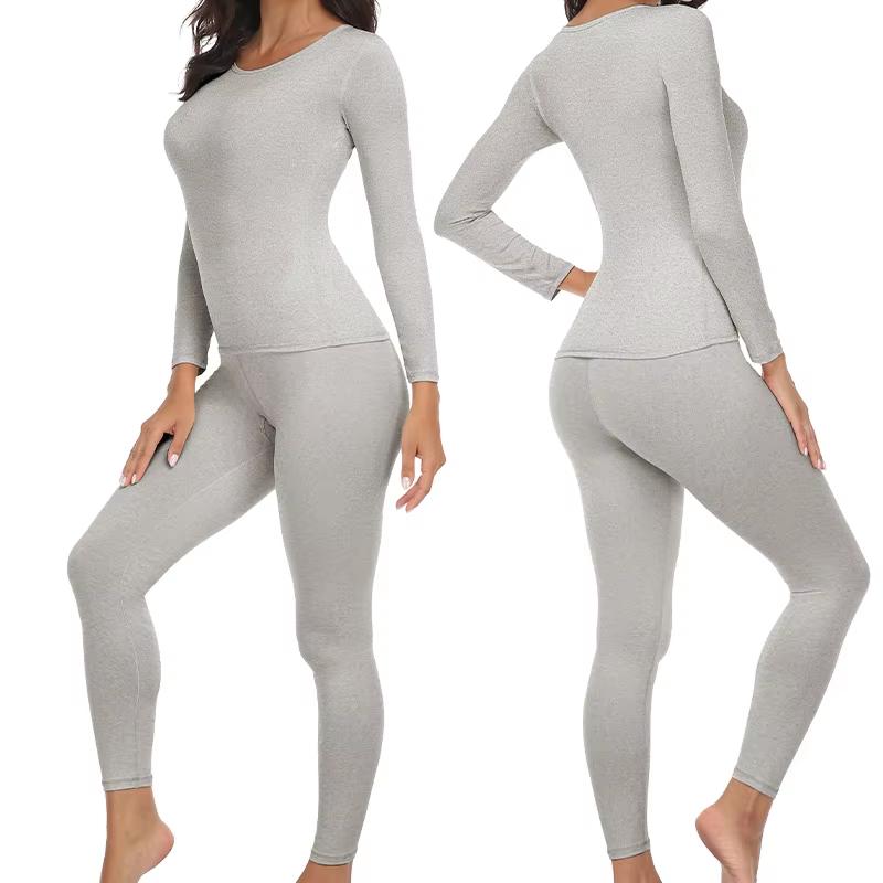 2 Pieces Long John Top And Pant Thermal Underwear Suits Women Autumn Winter Under Layer Clothes Seamless Warm Sets