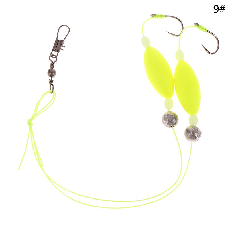 1Pc 2 Hooks Reverse Bottom Rig Flip The Fishing Hair Rigs Hook Iseni Fishing Hook Ready-To-Use Size3#-11# Carp Rigs Fishing Lure