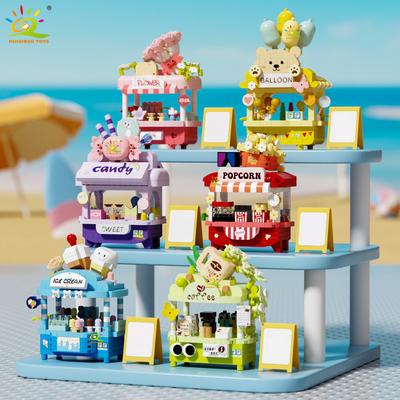 Милый MOC Магазинчик Десертов Модель Микро Строительный Блок Цветок Мини Кирпичик Игрушка для Детей Стол Домашний Декор