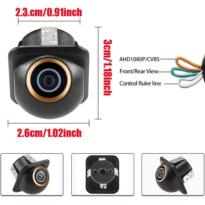 1080P AHD Fisheye Car Camera - Full-Color Night Vision, Parking Camera with Reverse View, Ideal for SUVs, RVs, and Pickup Trucks