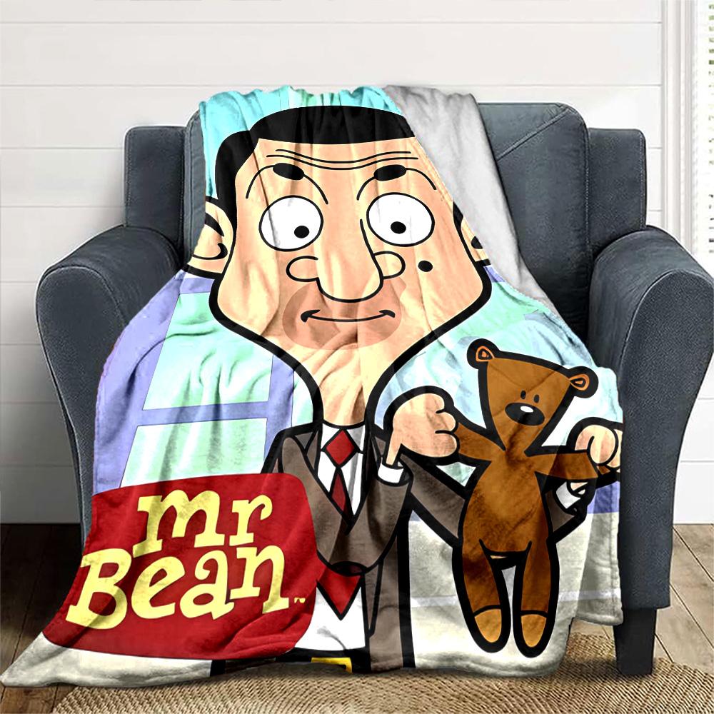Mr. Bean Blanket Warmthful Decor Perfect for Office Livingroom Picnics for All Seasons Stylish Decor Ideal Gift for Friends Family Couples Picnic