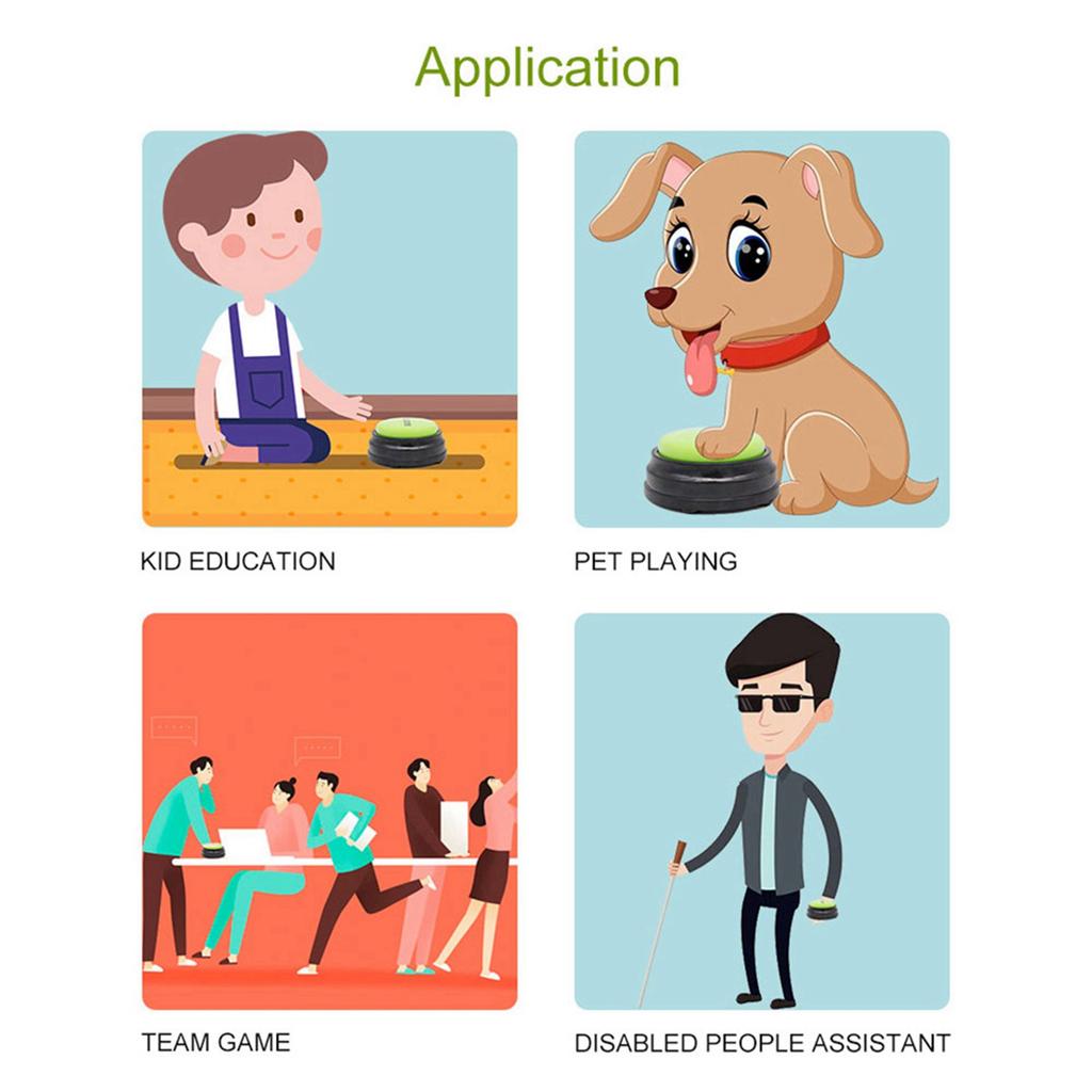 Звуковая кнопка Музыка Звук Зуммер со светом 30 секунд Запись Записываемая Говорящая кнопка