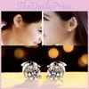 Exquisite Ladies Dolphin's Love Rhinestone Ear Stud Earrings With Timeless Design