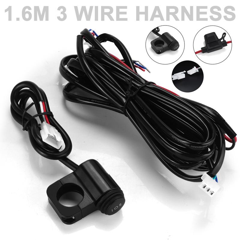 12V Universal Foglight Wiring Harness with Inline Fuse Car 2pin 3pins LED Fog Lamp Head Light Wire Cable 1.6m 2.2m for Truck Van