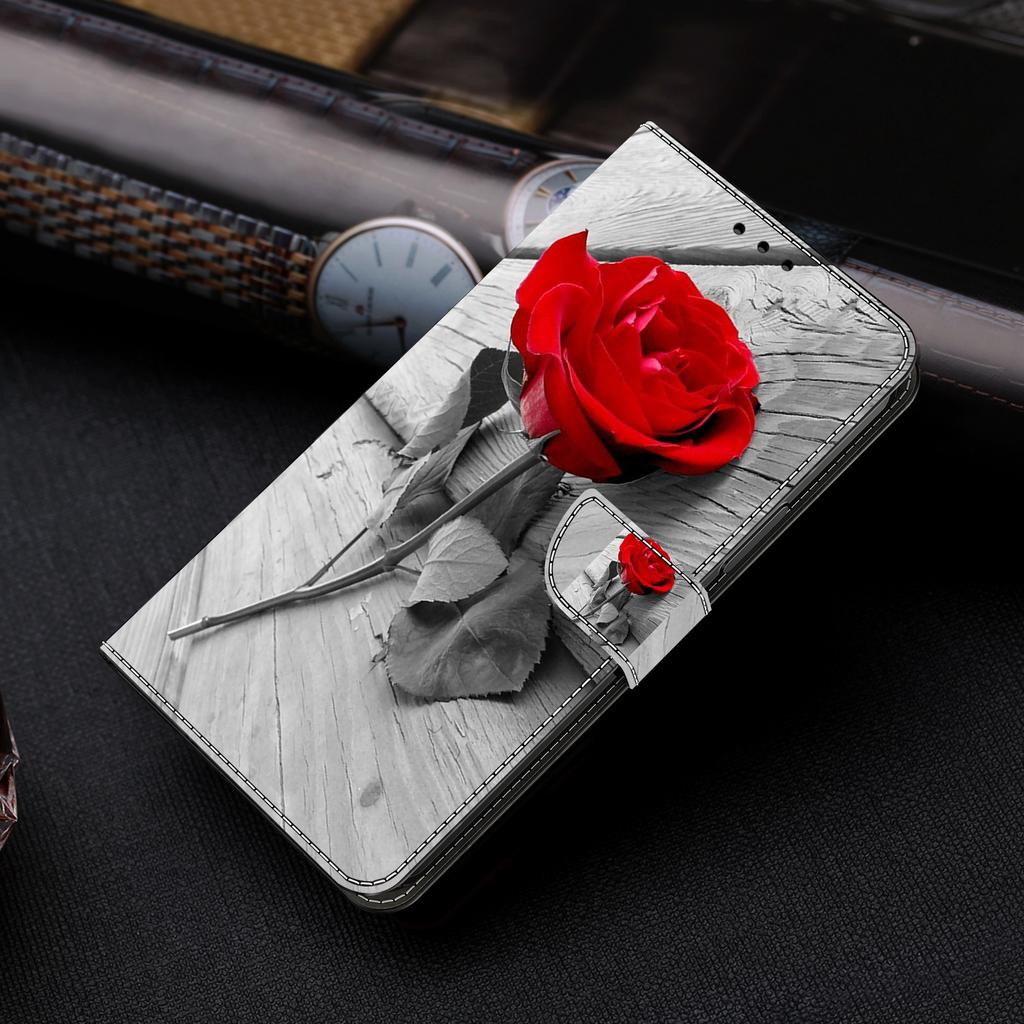 Чехол-кошелек с держателем для карт, чехол из искусственной кожи с цветочным принтом, подставка, ремешок на запястье, противоударный чехол для Samsung Galaxy S24 S23 S22 Plus Ultra A15 A05S A24 A34