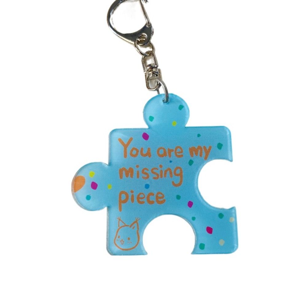 Multicolour Acrylic Puzzle Text Keychain Korean Style Accessories Versatile Daily