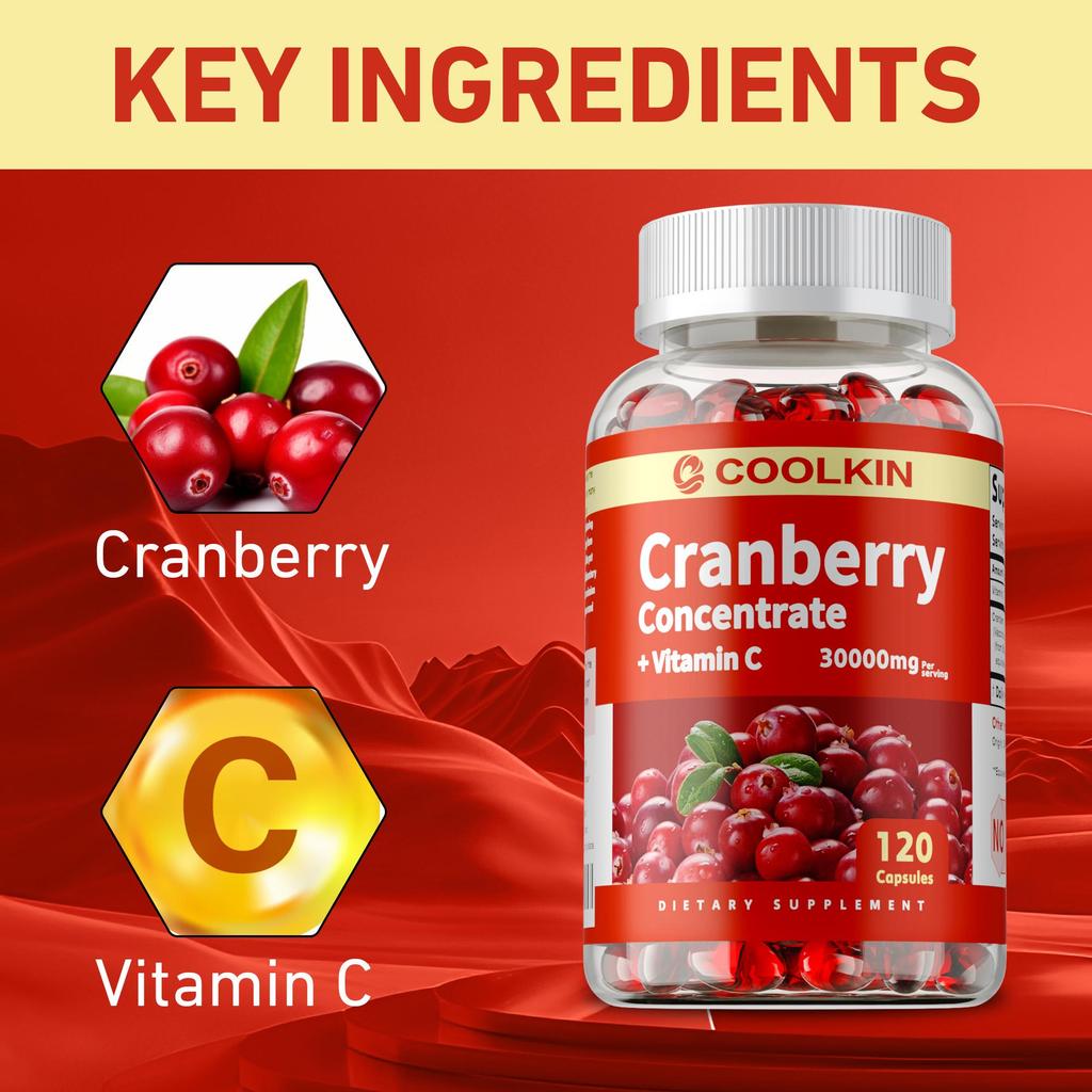 Coolkin - Cranberry Concentrate Vitamin C Capsules - Urinary Tract Health