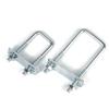 2Sets New 304 Stainless Steel Square Clamp Right Angle U-bolt With Baffle Pipe U-clamp Screw M6 Squa Bolt