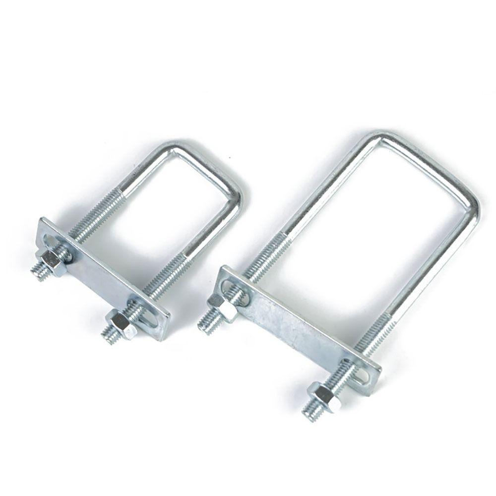 2Sets New 304 Stainless Steel Square Clamp Right Angle U-bolt With Baffle Pipe U-clamp Screw M6 Squa Bolt