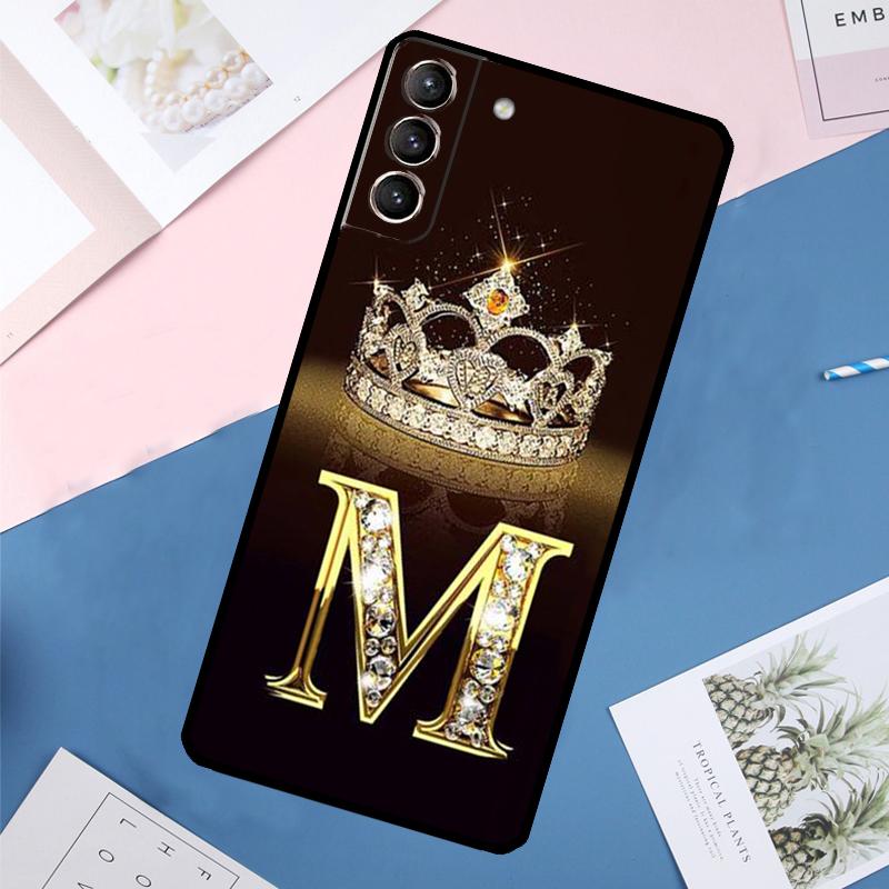 Чехол с золотым мраморным монограммой буквы Для Samsung Galaxy S24 Ultra S21 S22 S23 S25 Ultra S9 S10 Plus S20 FE S23 FE Задняя крышка