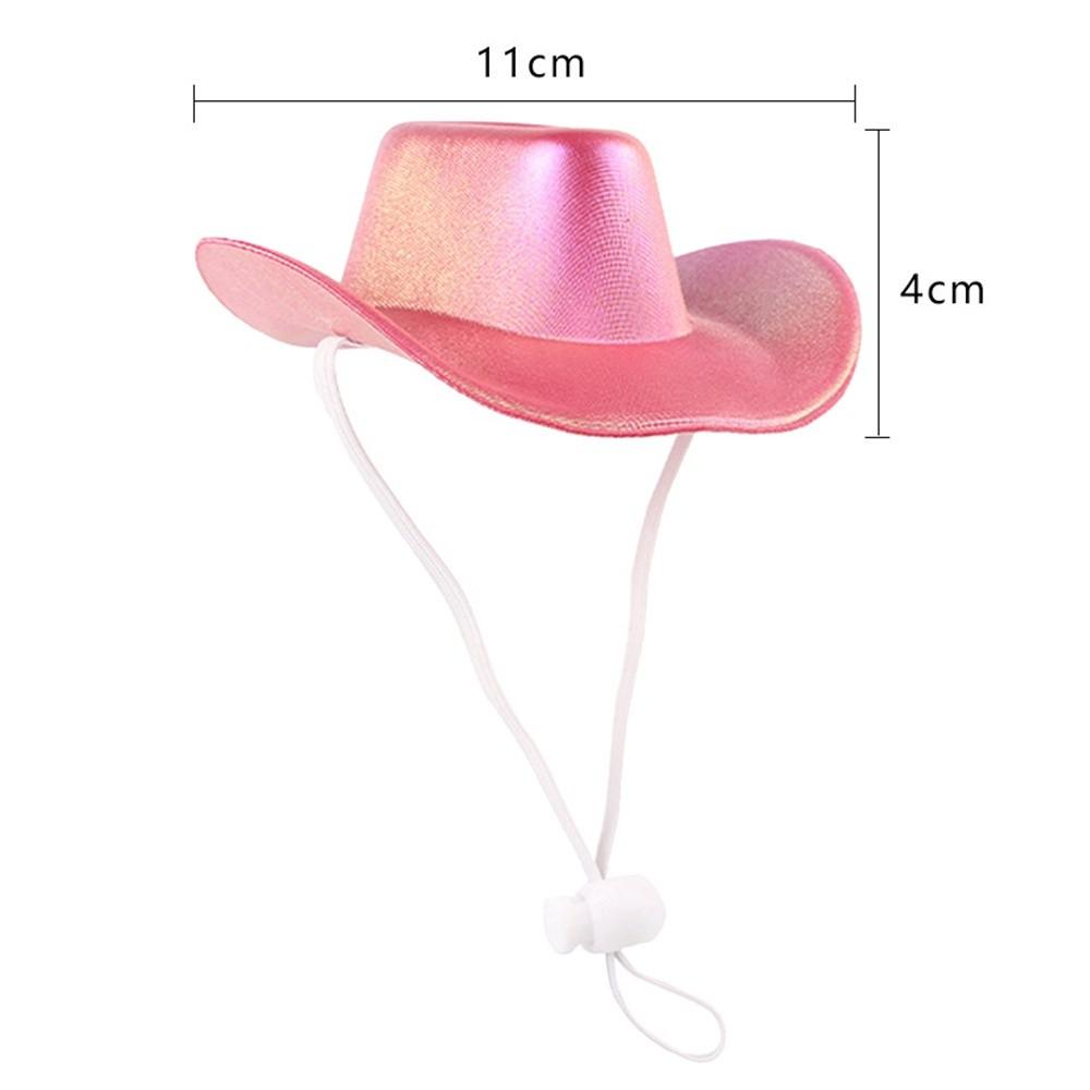 Регулируемая ковбойская шляпа для питомца, блестящая кепка для защиты от солнца, прочная шляпа-козырек для кошки, костюм для питомца