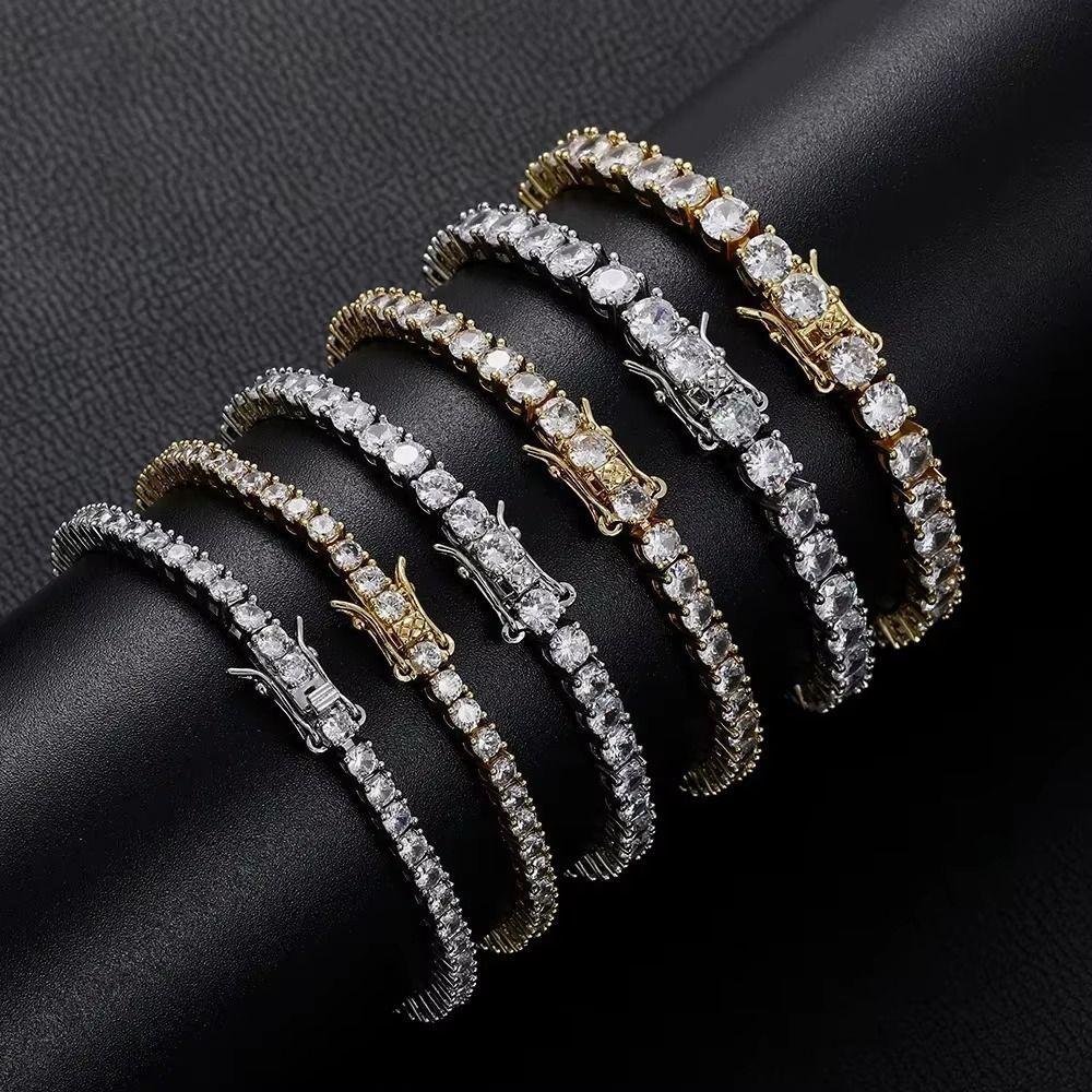Luxury Colorful Rhinestone Bangle Waterproof Women's Hand Bracelet Zircon Crystal Bracelet Lover