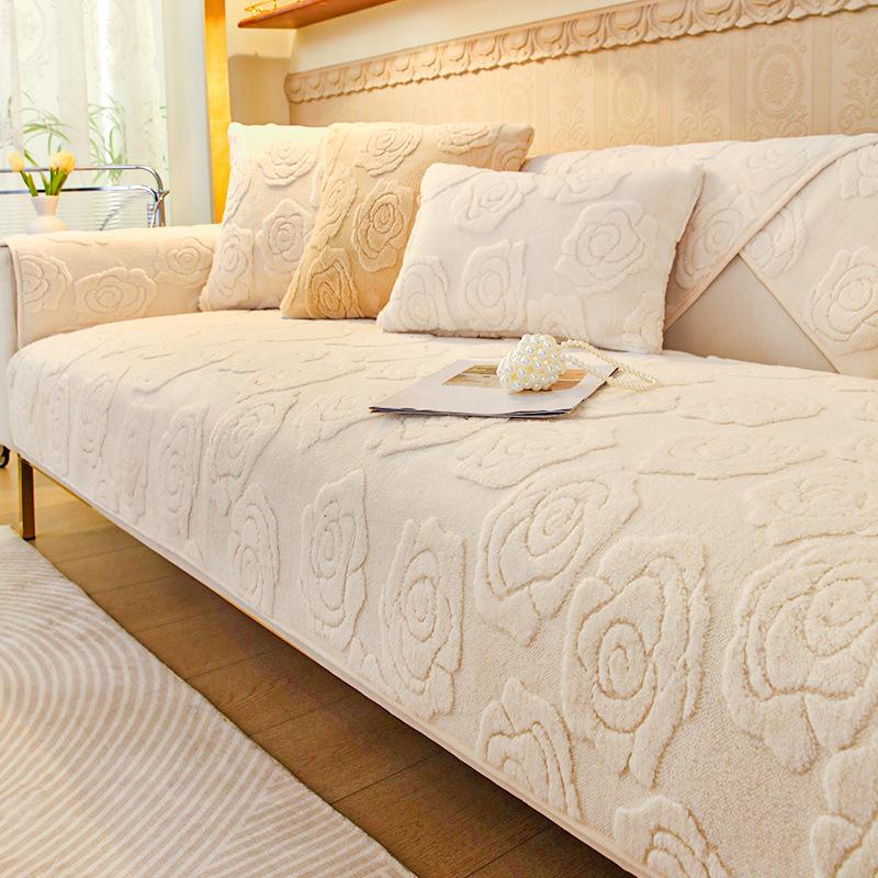 Бархатная подушка для дивана Tower, зимняя утолщенная подушка, простой современный нескользящий кожаный чехол для дивана, новинка 2024, тканевый чехол