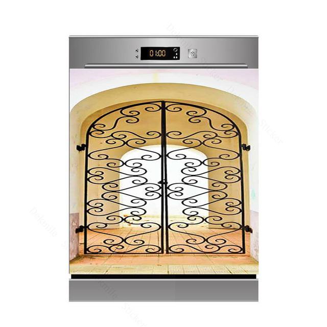 3D бамбуковая текущая вода, свеча, камень, посудомоечная машина, холодильник, морозильная наклейка, детская художественная крышка двери холодильника, обои, кухонный декор