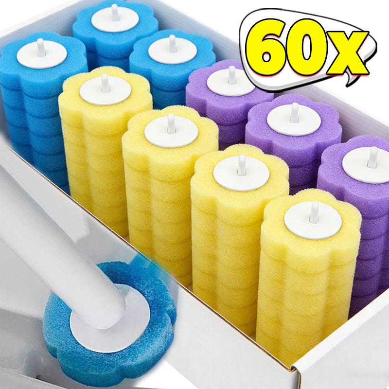 Wholesale Disposable Sponge Toilet Brush Heads Bathroom Replacement Dissolving Head No Dead Angle Fresh Cleaning Brush Refills