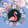 Metal Flamingo Wind Chime with Bloom Mandala Tropical Leaves Design Outdoor Indoor Hanging Decor for Garden Patio Home Birthday Housewarming Gift