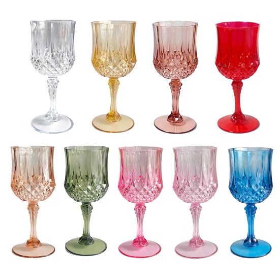 Yousheng 12 шт. бокалы для вина Cordial Goblet Glasses 220 мл многоразовые пластиковые коктейльные бокалы для свадеб вечеринок