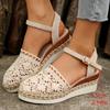 Summer Wear Hemp Rope Lace Casual Sandals WomenCanvas Wedge Sandals Casual Espadrilles Fashion Platform Woman Sandals