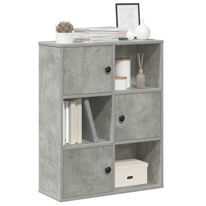 VidaXL Bookcase Concrete Grey 60x24x76.5 Cm Engineered Wood, Bookshelf, Storage Rack, Book Support, 860385
