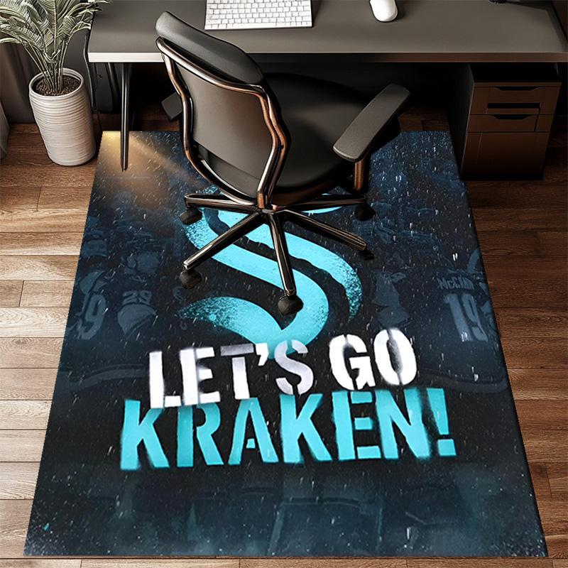 Go Team Kraken! Floor Mat for Living Room, Game Rooms, Office, Bedroom, Office Floor Mat Playful Design, Christmas fan gifts
