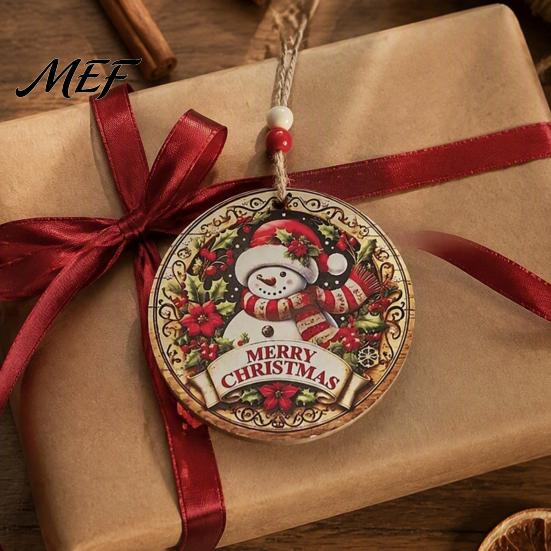 Decorative Wooden Holiday Signs Christmas Hanging Sign with Hemp Rope, Rustic Wall Decor Gift Wrapping Tags for Home Party Decoration, Solid