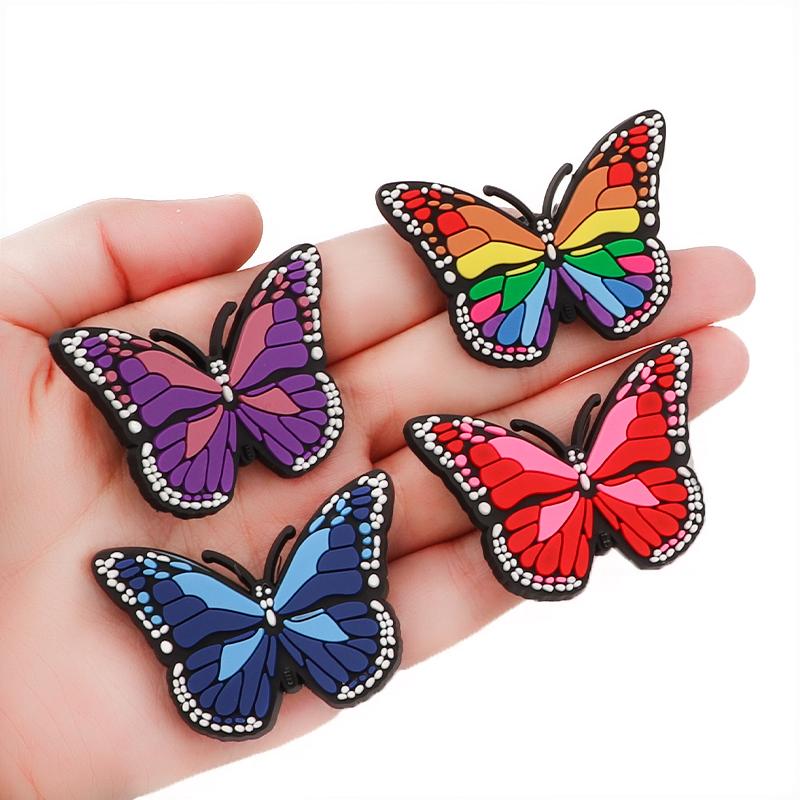 Новые 1 шт. Шармы для обуви в виде бабочек Летние украшения для обуви Джинсы для девочки мальчика Дизайнерские женские аксессуары для обуви Шармы-пины для обуви