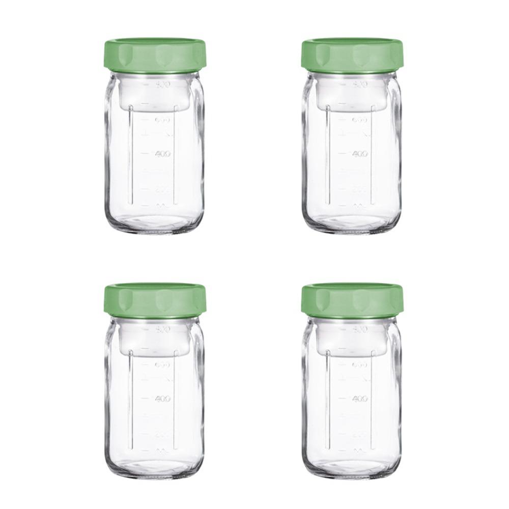 4 Pack 32 Oz Glass Salad Jars Built-in Sauce Cup with Scale Marking Mason Jars Wet and Dry Separation Leak-proof Oatmeal Cup