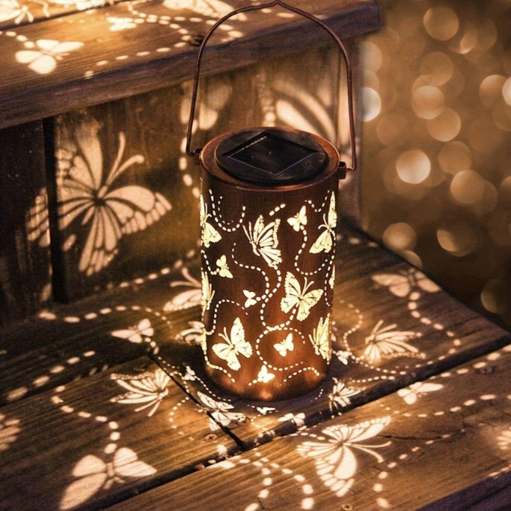 Portable Hanging Solar Lanterns Solar Powered Wind Chime Hanging Lamp Courtyard Landscape