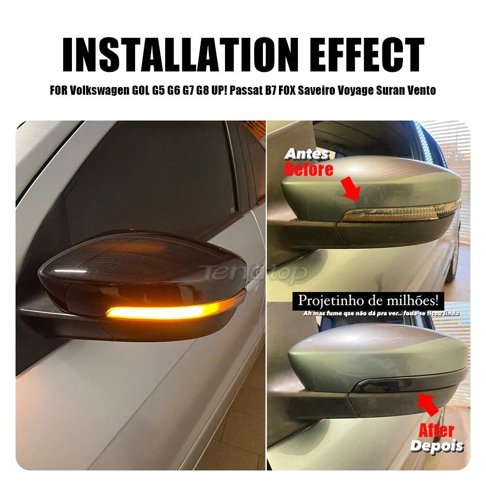 Dynamic Turn Signal Light Arrow Rearview For Volkswagen GOL G6 G7 G8 FOX POLO Golf 4.5 Vento Voyage Saveiro CrossFox Passat