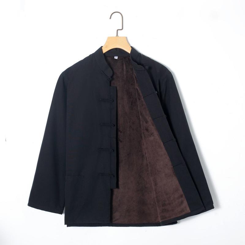 Мужской зимний костюм в этническом стиле, китайская винтажная куртка в стиле хань, теплая куртка