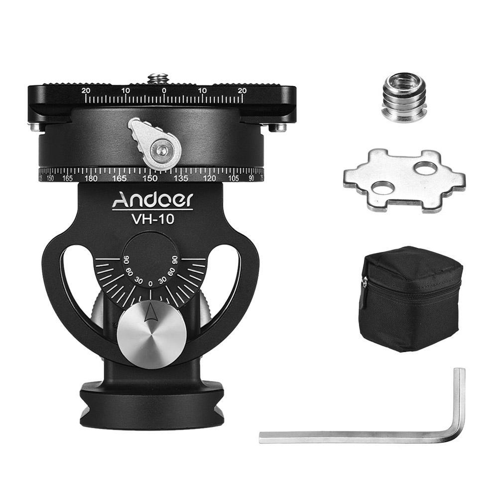 Andoer VH-10 2 Way Pan/Tilt Tripod Head Panoramic Bird Watching Photography Head with Quick Release