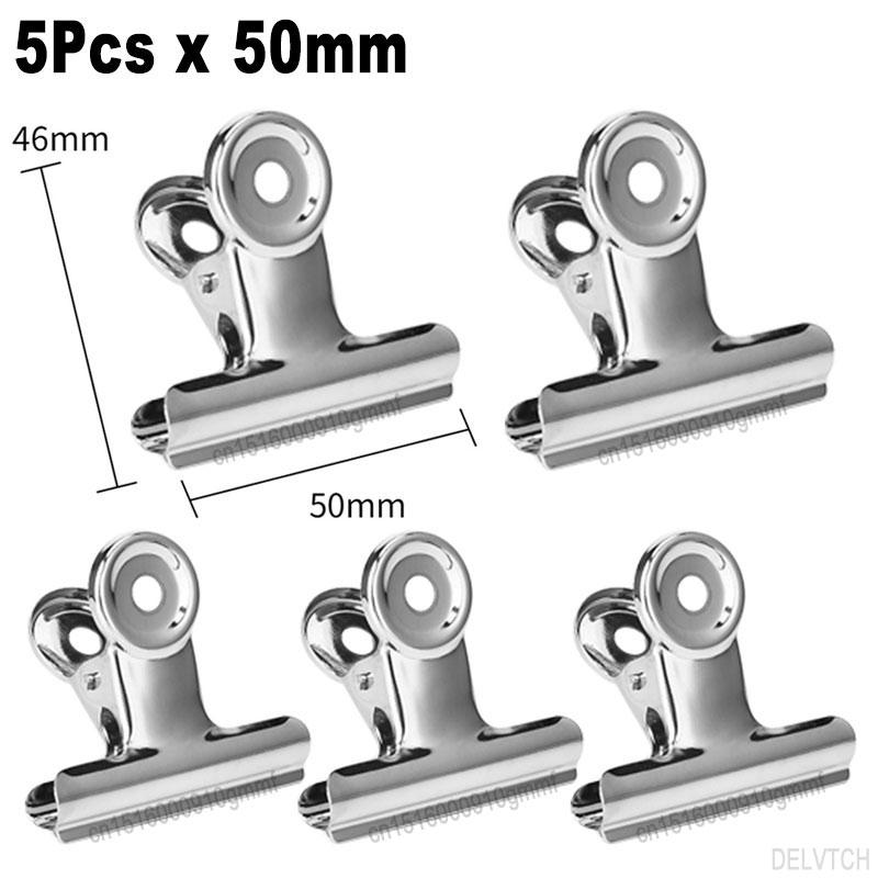 3/5Pcs Large Size Stainless Steel Clips Metal Spring Grip Clips Ticket Paper Clamps Office File Document Binder Clip Stationery