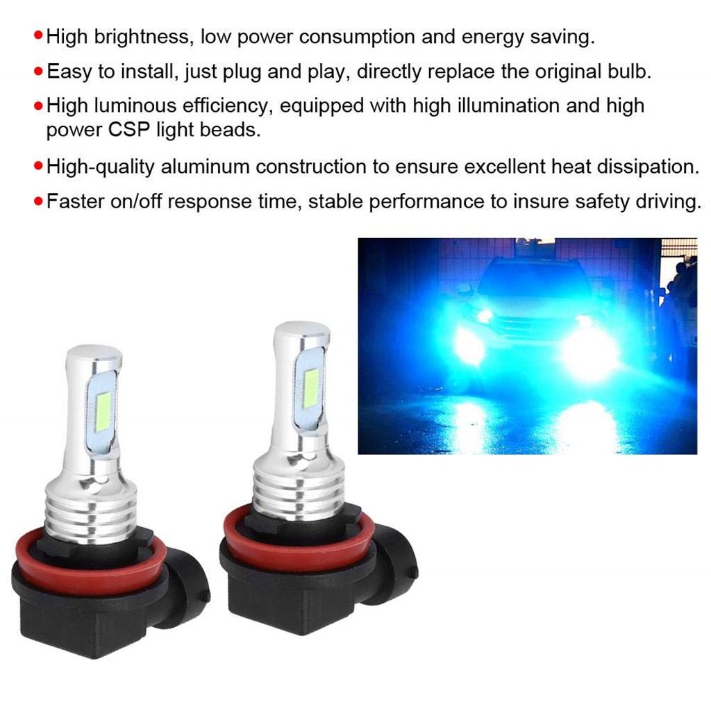 H-8 H11 80W Лампы Светодиодные противотуманные фары для автомобильных фар 8000K 80W 1100LM 2PCS