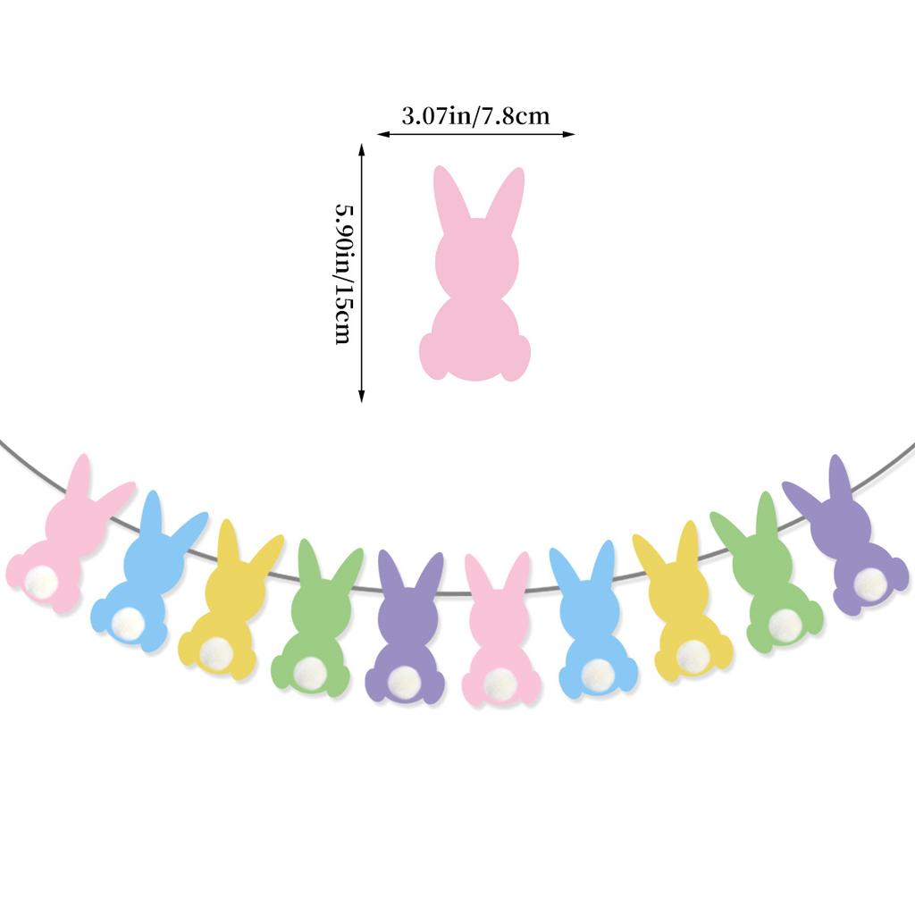 Easter Themed Party Decoration Happy Easter Letter Latte Rabbit Flag Balloon Set