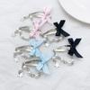 Modern Beaded Chain Hair Clip Delicate Hair Clip with Five Pointed Star Elegant Bowknot Adorned Hair Ornament