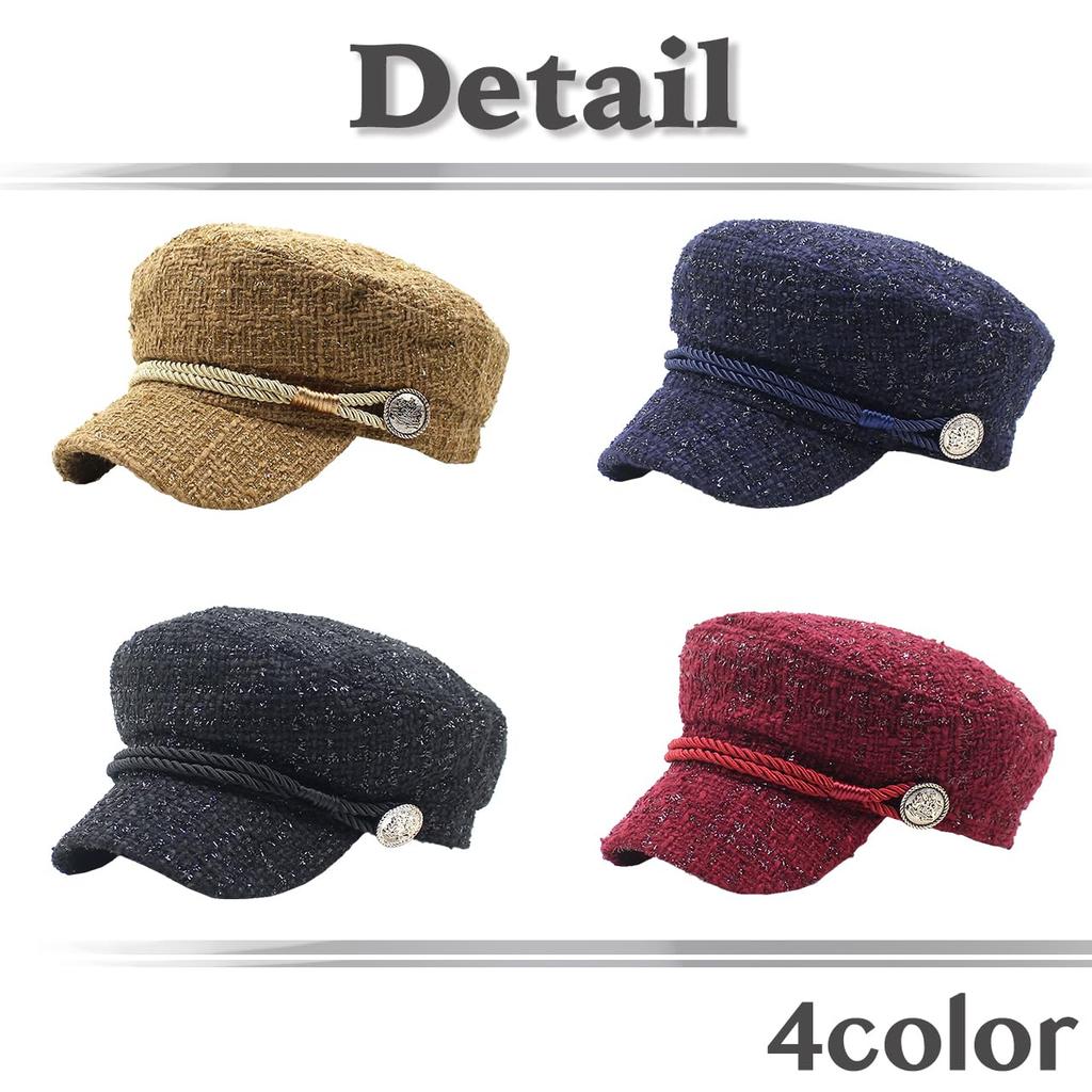 Морская кепка газетчика Going CZ311 [Белый Клык], Кепка, Девочковый, Стильный, Шляпа, На выход, Путешествия, Твид, Женская, (Вино)