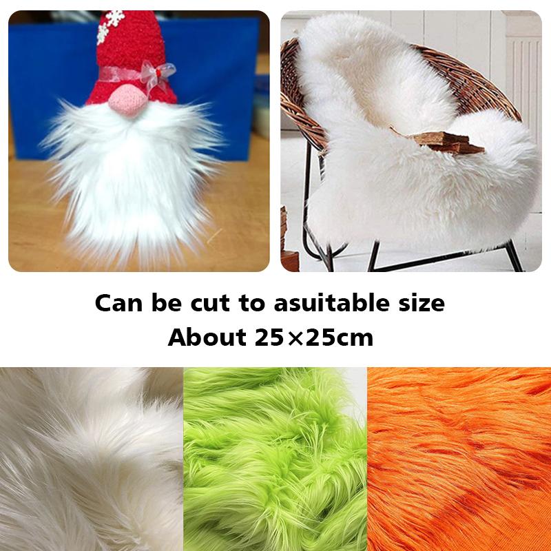 Мягкий длинный мех ткань красочный квадратный плюшевый искусственный пэчворк DIY ручной работы Рождественская кукла борода волосы подушка швейный материал Аксессуар