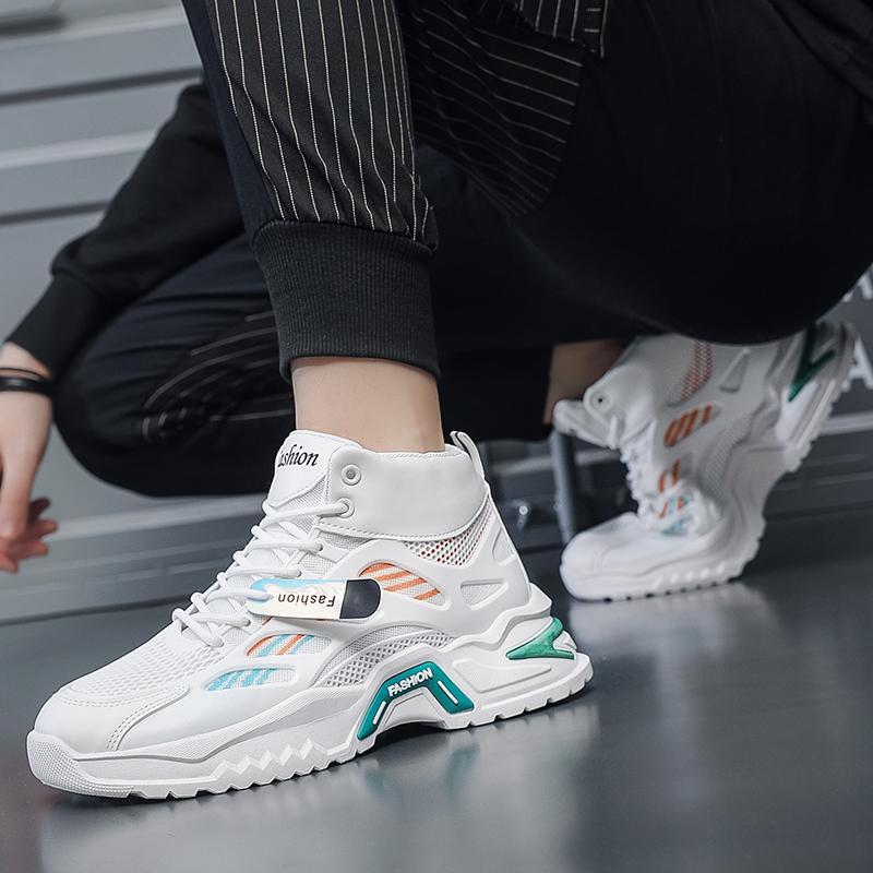 Новые мужские удобные уличные удобные сетчатые туфли на толстой подошве Высокие кроссовки Daddy shoes повседневная мужская обувь кроссовки